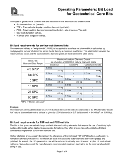 Operating Parameters: Bit Load for Geotechnical Core