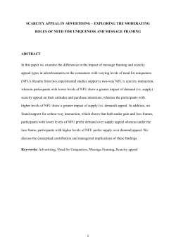 SCARCITY APPEAL IN ADVERTISING &ndash; EXPLORING THE