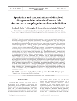 Speciation and concentrations of dissolved nitrogen as determinants