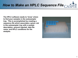 How to Make an HPLC Sequence File