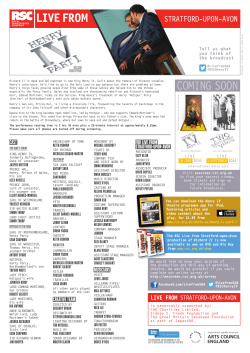 Henry IV Part 1 Cast Sheet