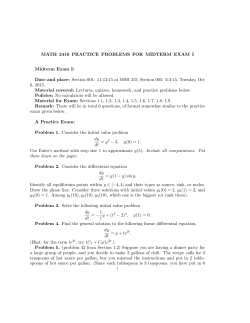 Midterm I Practice