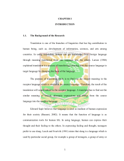 CHAPTER I INTRODUCTION 1.1. The Background of the Research