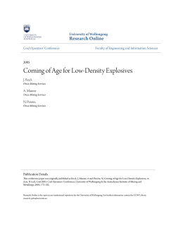 Coming of Age for Low-Density Explosives - Research Online