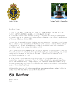 Dear Sir or Madam, FRIENDS OF THE NAVY TRAFALGAR DAY