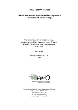 DISCUSSION PAPER Leibniz Institute of Agricultural Development