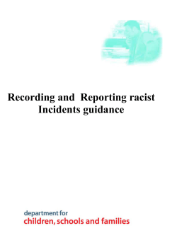 Recording and Reporting racist Incidents guidance
