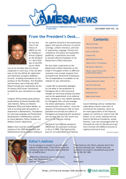 AMESA NEWS December 2009