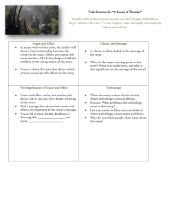 Task Rotation for &ldquo;A Sound of Thunder&rdquo; Complete each of these