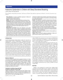 Autonomic Dysfunction in Children with Sleep