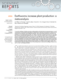 Earthworms increase plant production - Wageningen UR E