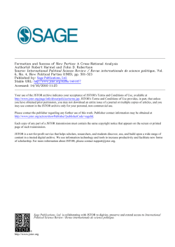 Formation and Success of New Parties: A Cross