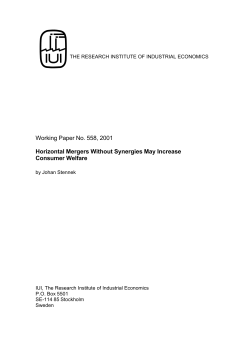 Horizontal Mergers Without Synergies May Increase Consumer