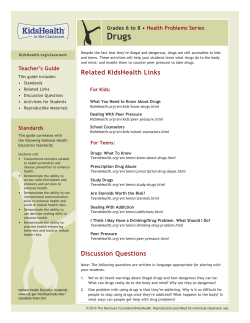 Teacher`s Guide: Drugs (Grades 6 to 8)