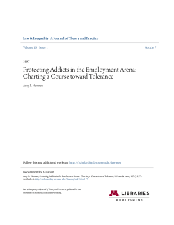 Protecting Addicts in the Employment Arena: Charting a Course