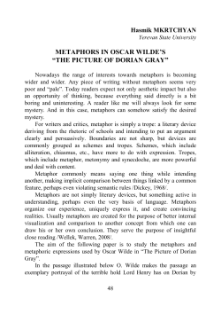 METAPHORS IN OSCAR WILDE`S “THE PICTURE OF DORIAN