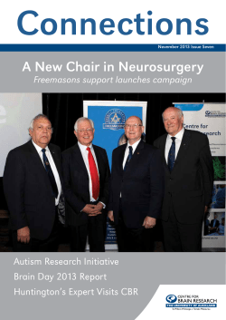 A New Chair in Neurosurgery - Faculty of Medical and Health