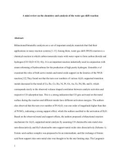 A mini review on the chemistry and catalysis of