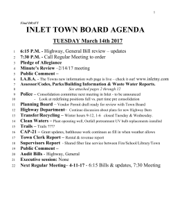 Agenda Town Board Regular Meeting March 14