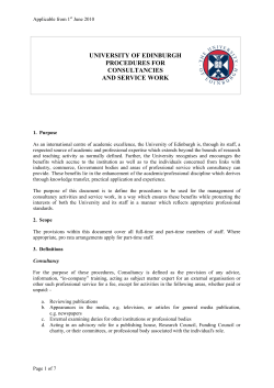 procedures, Consultancy - University of Edinburgh