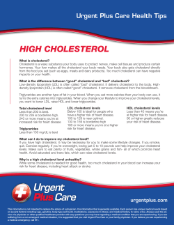 high cholesterol - Urgent Plus Care