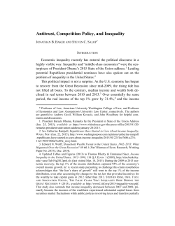 Antitrust, Competition Policy, and Inequality
