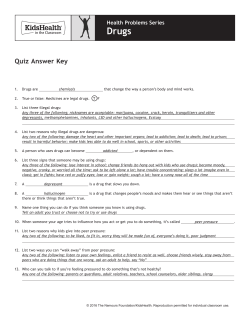 Answer Key - KidsHealth in the Classroom