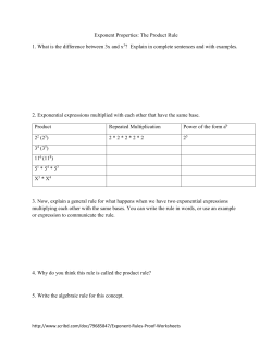 Exponent Properties: The Product Rule 1. What is the difference