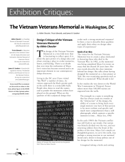 Exhibition Critiques: The Vietnam Veterans Memorial in Washington