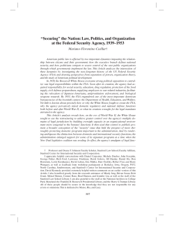 the Nation: Law, Politics, and Organization at the Federal Security