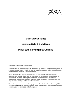 2015 Accounting Intermediate 2 Solutions Finalised Marking