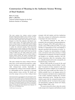 Construction of Meaning in the Authentic Science Writing of Deaf