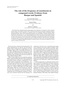 The role of the frequency of constituents in compound words