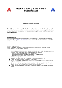 Alcohol 120% / 52% Manual USER Manual