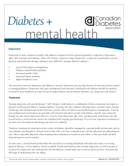mental health - Canadian Diabetes Guidelines
