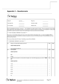 Questionnaire - The Quality of Life Project