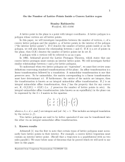 1 On the Number of Lattice Points Inside a Convex Lattice n