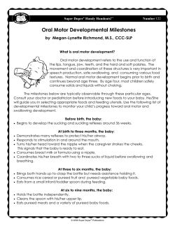 Oral Motor Developmental Milestones