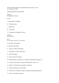 THE CONSTITUTION OF THE REPUBLIC OF KENYA, 1963 (as