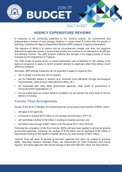 Agency Expenditure Reviews