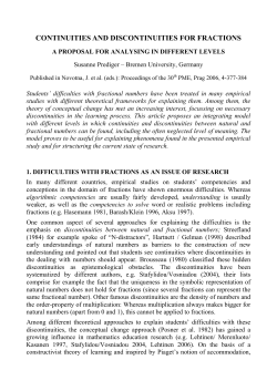 CONTINUITIES AND DISCONTINUITIES FOR FRACTIONS