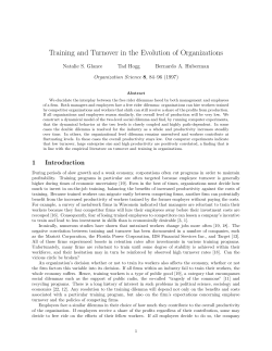 Training and Turnover in the Evolution of Organizations