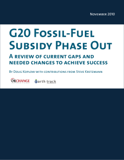 G20 Fossil-Fuel Subsidy Phase Out