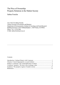 The Price of Ownership: Property Relations in the Market Society