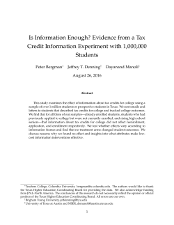 Is Information Enough? Evidence from a Tax Credit Information