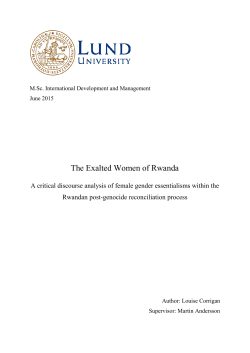 The Exalted Women of Rwanda - Lund University Publications