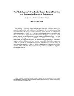 The &ldquo;Out of Africa&rdquo; Hypothesis, Human Genetic Diversity