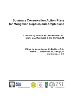 Summary Conservation Action Plans for Mongolian