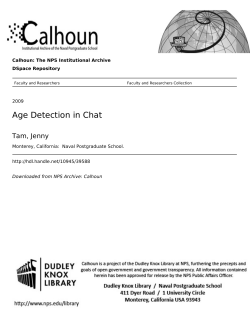 Age Detection in Chat - Naval Postgraduate School