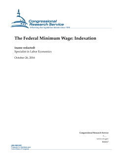 The Federal Minimum Wage: Indexation